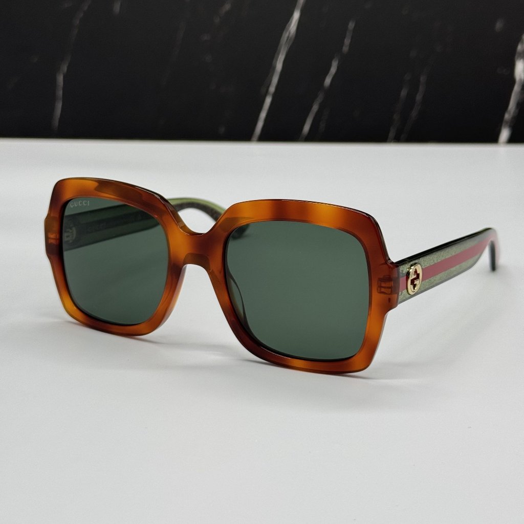 New Gucci Gg0036sn 003 Havana Square Women Sunglasses